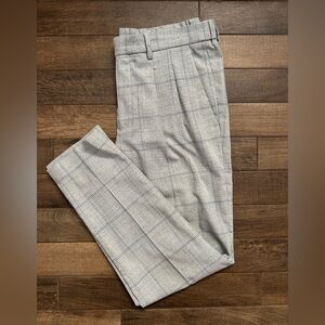Express Plaid Light Gray Work Pants